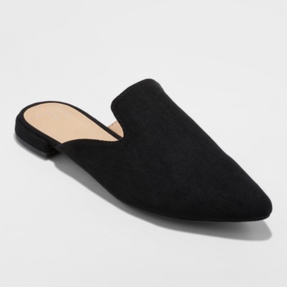 a new day Shoes - A New Day | Black Velma Slip On Pointy Toe Mule